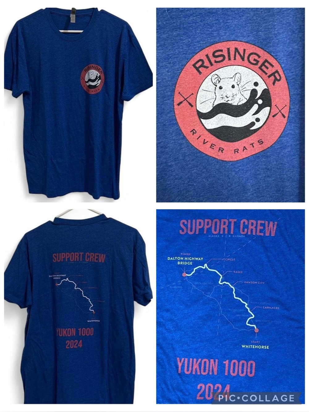 Rare 2024 Yukon 1000 Support Crew Royal Blue T-Shirt Size L